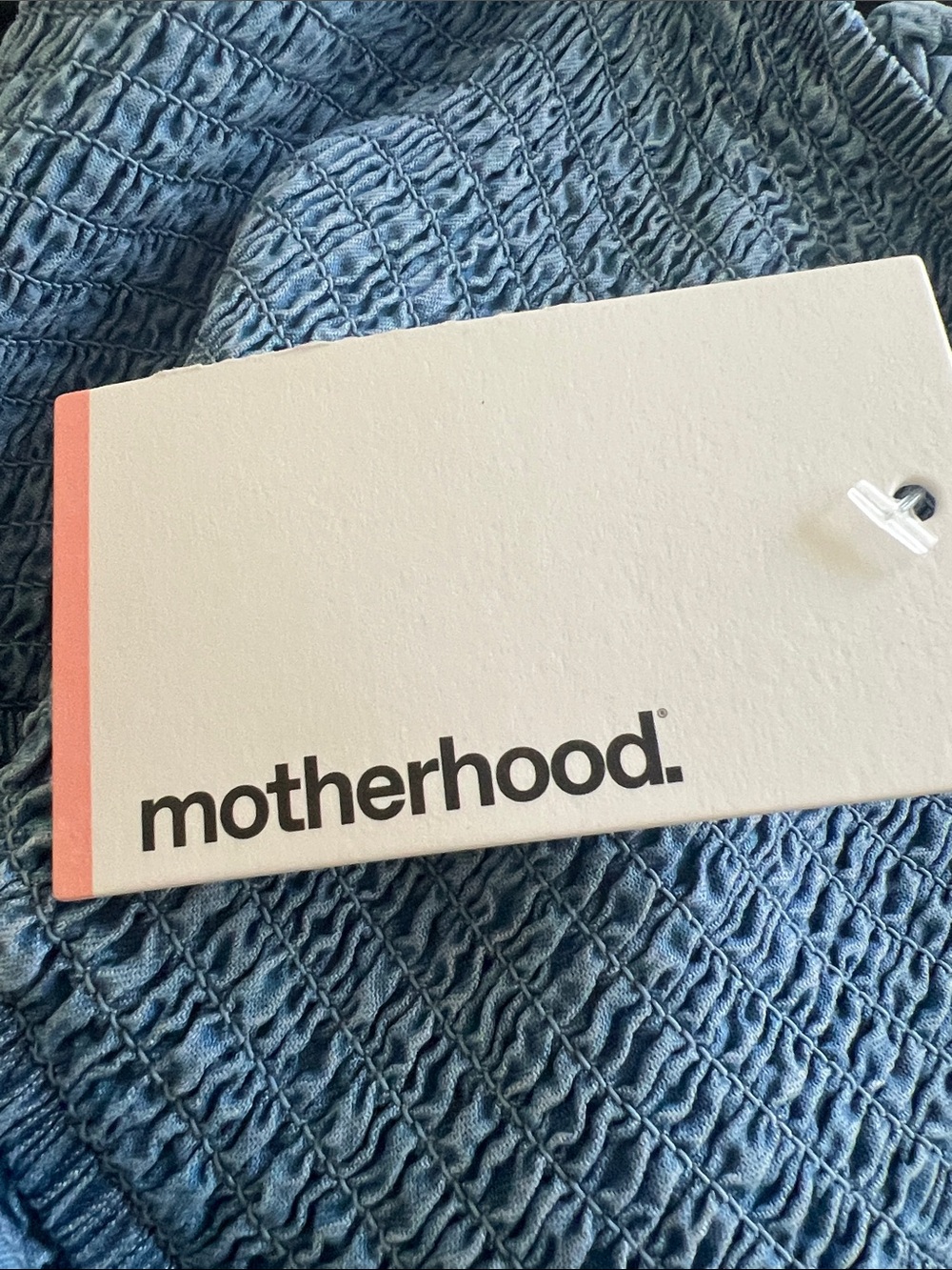 Motherhood Maternity Blue Chambray Maxi Skirt Dress with Ruffle Straps - Picture 9 of 13
